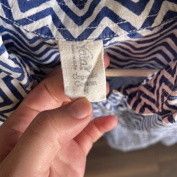 White and Blue Organic Cotton Blouse - Picture 2 of 2